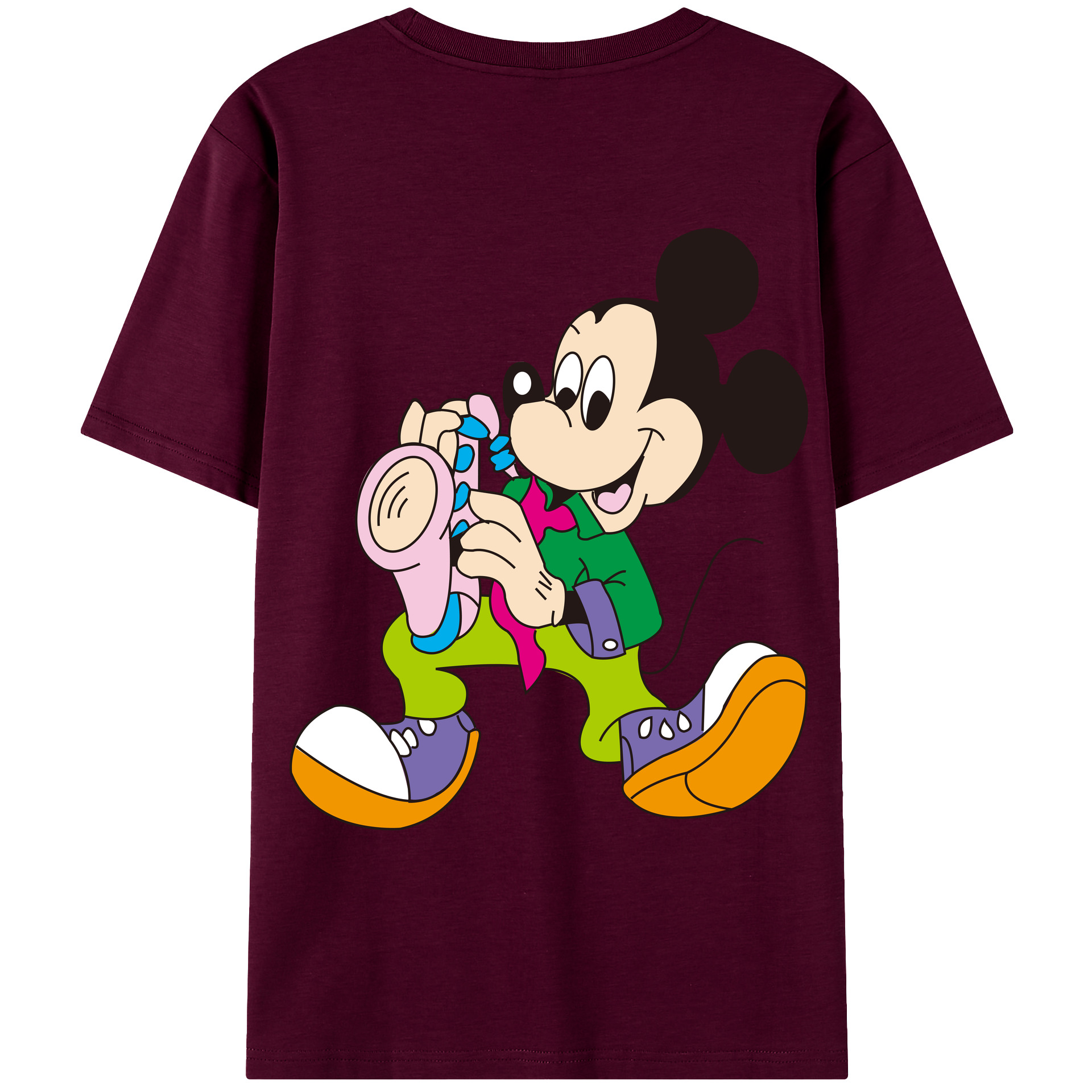 （画像用） ミッキーマウス Mickey Mouse レディース半袖Tシャツ(バックプリント)